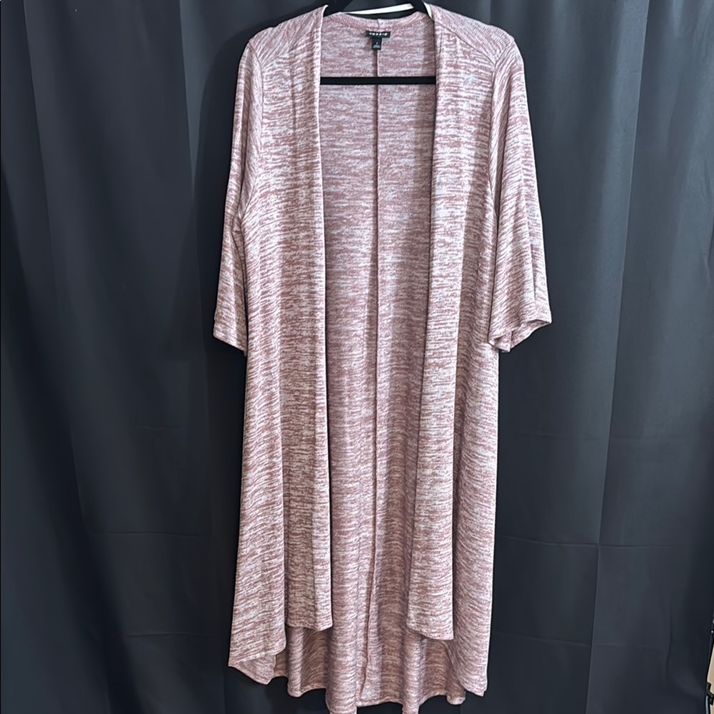 torrid Heathered Mauve Open-Front Duster Cardigan